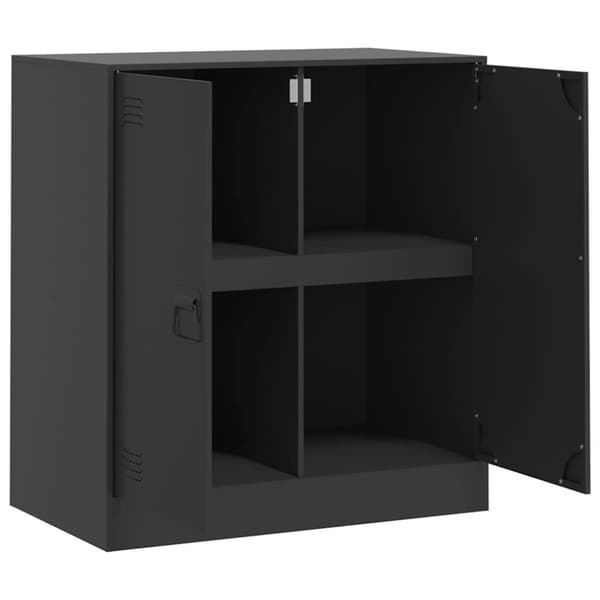 vidaXL skænk 67x39x73 cm stål sort