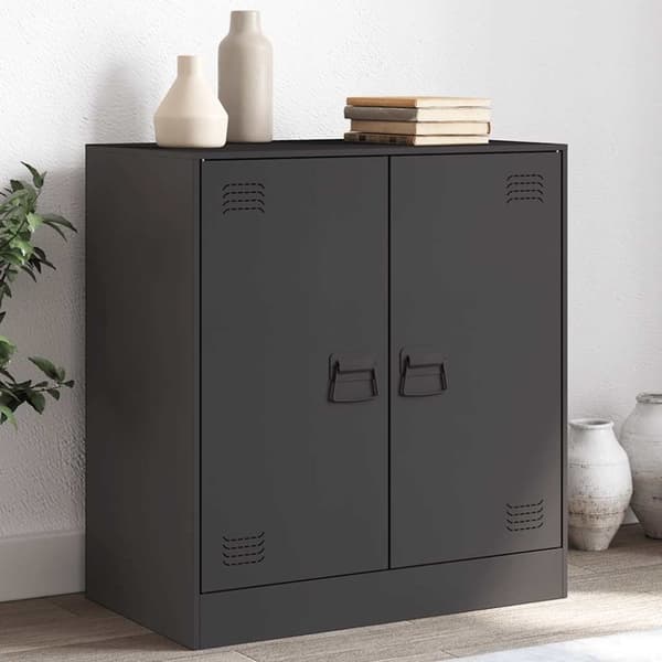 vidaXL skænk 67x39x73 cm stål sort