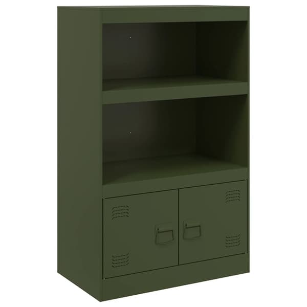 vidaXL Skjenk olivengrønn 67x39x107 cm stål