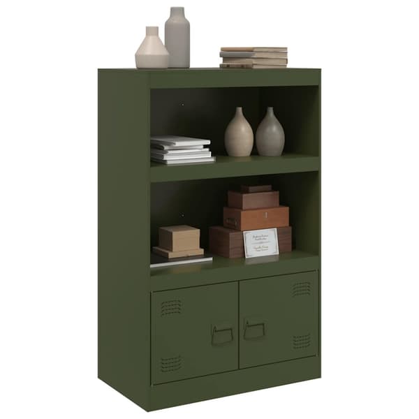 vidaXL Skjenk olivengrønn 67x39x107 cm stål