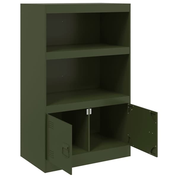 vidaXL Skjenk olivengrønn 67x39x107 cm stål