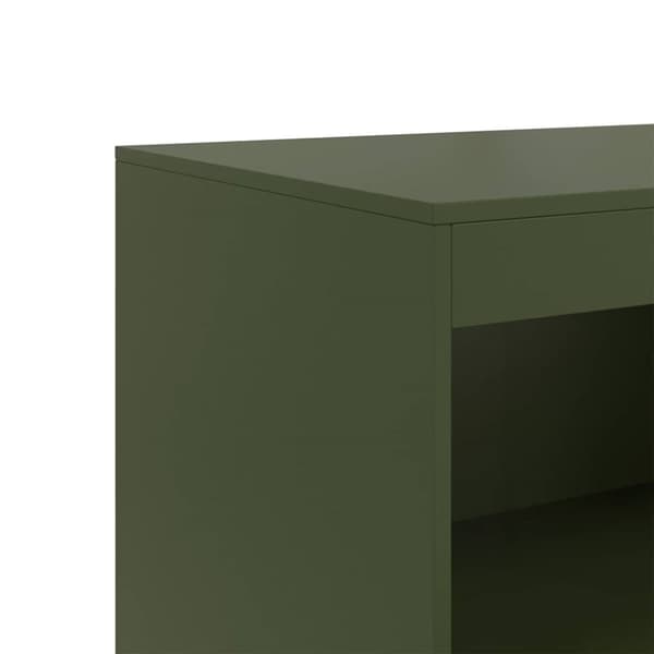 vidaXL Skjenk olivengrønn 67x39x107 cm stål