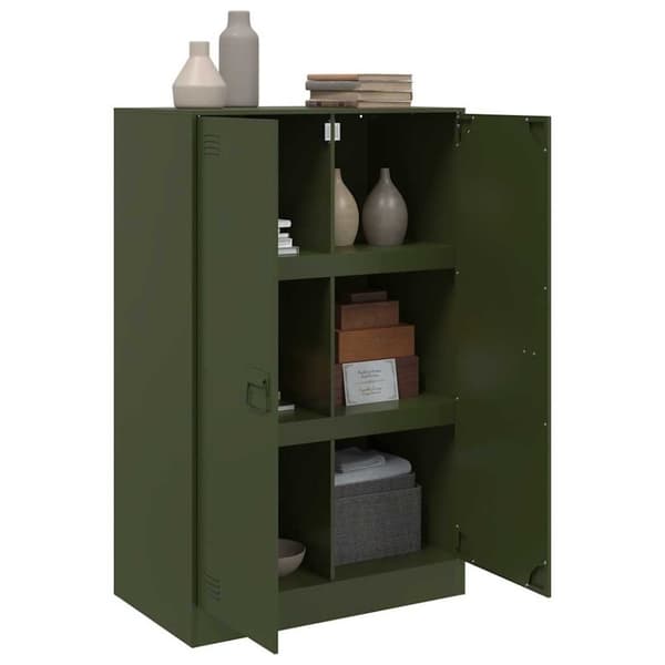 vidaXL skab 67x39x107 cm stål olivengrøn