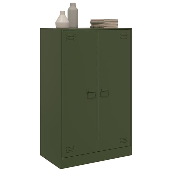 vidaXL skab 67x39x107 cm stål olivengrøn