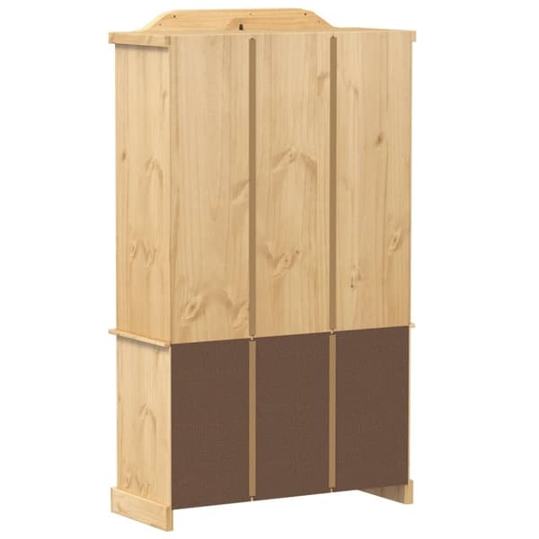 vidaXL glasskab Corona 103,5x42x180 cm massivt fyrretræ
