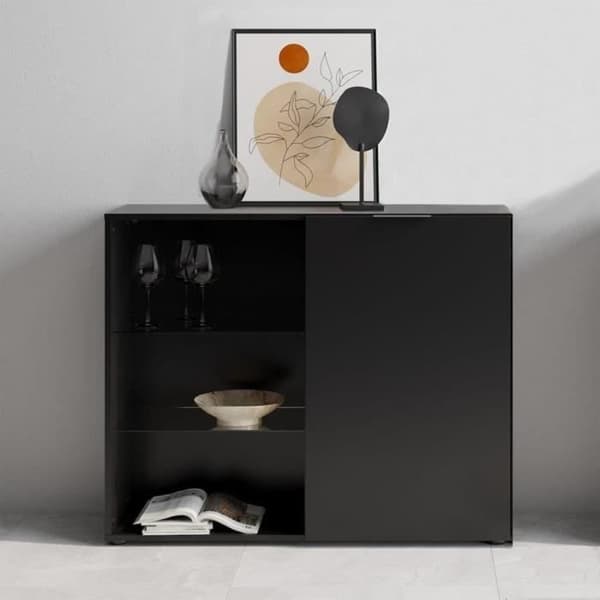Liten förvaringsenhet - Svart dekor - L99,1 x H81,3 x D31,5 cm - Tillverkad i Tyskland