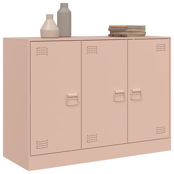 vidaXL skænk 99x39x73 cm stål lyserød