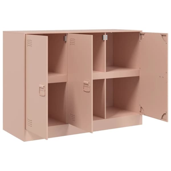 vidaXL skænk 99x39x73 cm stål lyserød