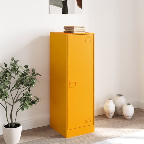 vidaXL skænk 34,5x39x107 cm stål sennepsgul