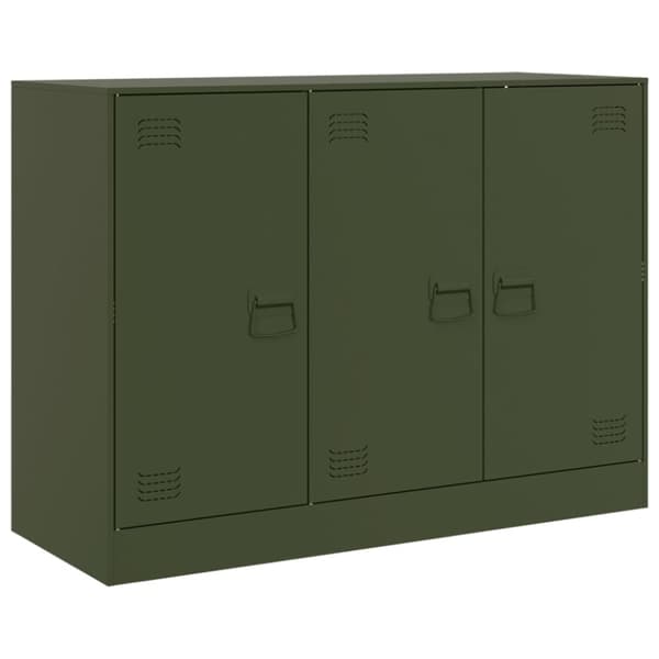 vidaXL Skänk olivgrön 99x39x73 cm stål