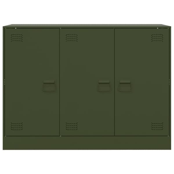 vidaXL Skänk olivgrön 99x39x73 cm stål