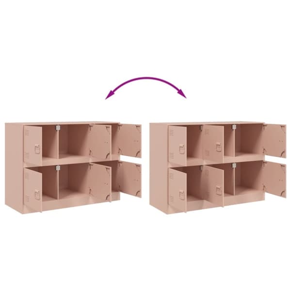 vidaXL Skjenk rosa 99x39x73 cm stål