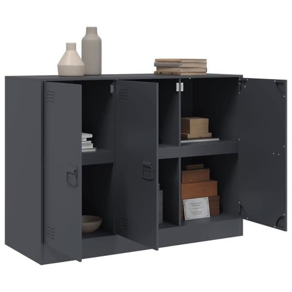 vidaXL skænk 99x39x73 cm stål antracitgrå