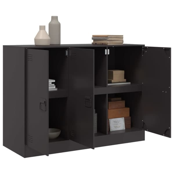 vidaXL skænk 99x39x73 cm stål sort