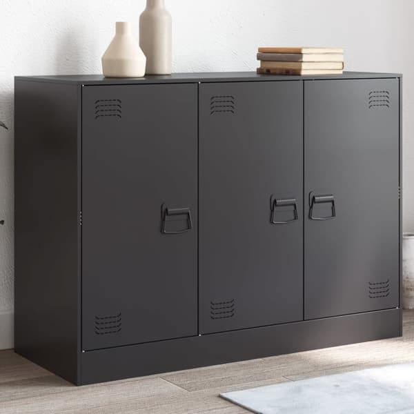 vidaXL skænk 99x39x73 cm stål sort
