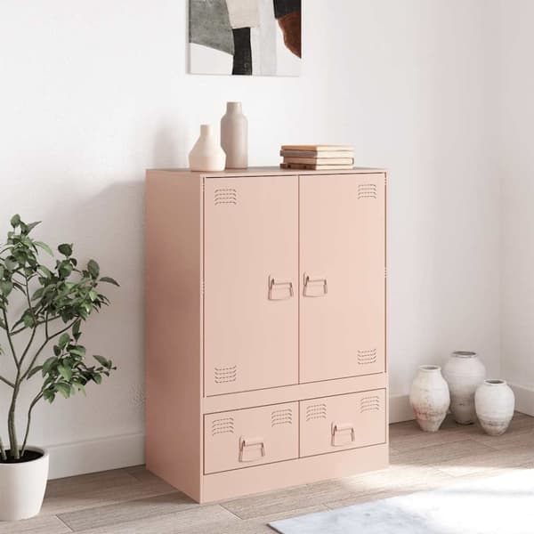 vidaXL Highboard rosa 67x39x95 cm stål