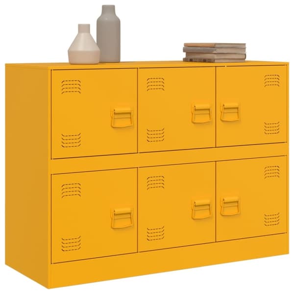 vidaXL Skänk senapsgul 99x39x73 cm stål