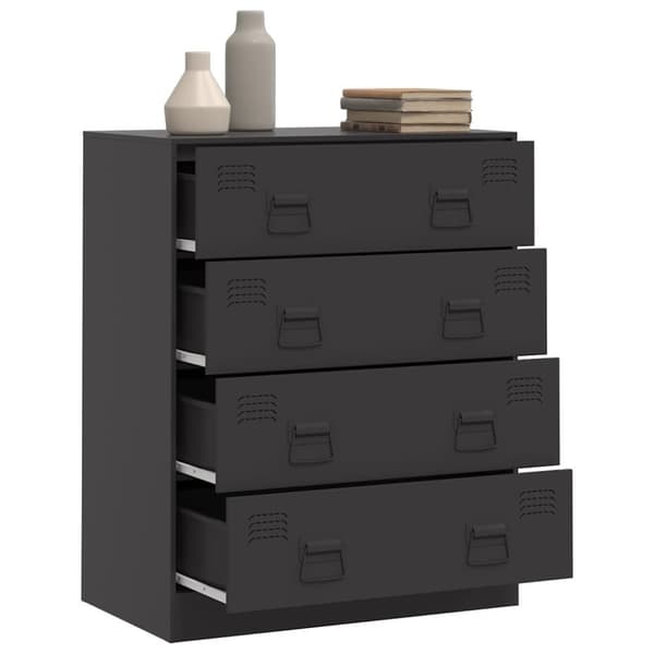vidaXL Skjenk svart 67x39x83 cm stål