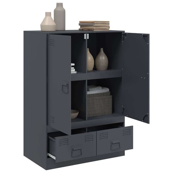vidaXL skab 67x39x95 cm stål antracitgrå