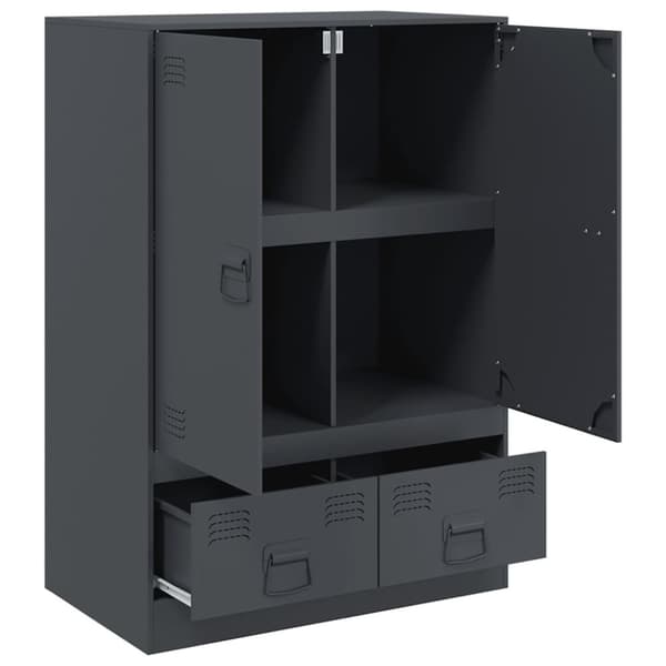 vidaXL skab 67x39x95 cm stål antracitgrå