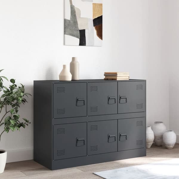 vidaXL Skjenk antrasitt 99x39x73 cm stål