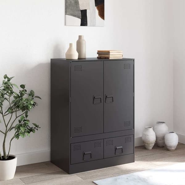 vidaXL skab 67x39x95 cm stål sort