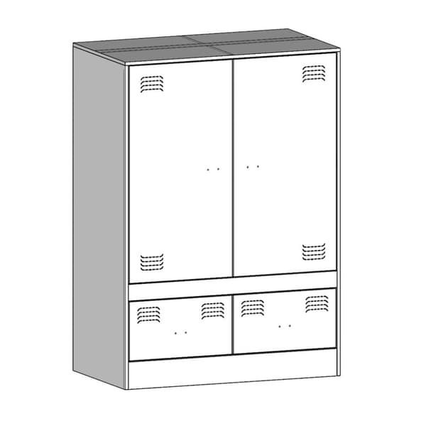 vidaXL skab 67x39x95 cm stål sort