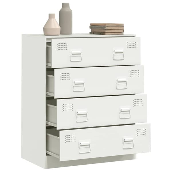 vidaXL skænk 67x39x83 cm stål hvid