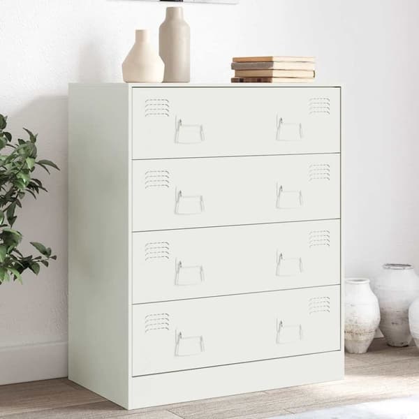 vidaXL skænk 67x39x83 cm stål hvid
