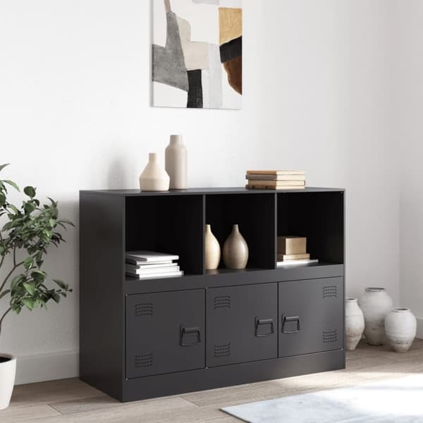 vidaXL Senkki musta 99x39x73 cm teräs