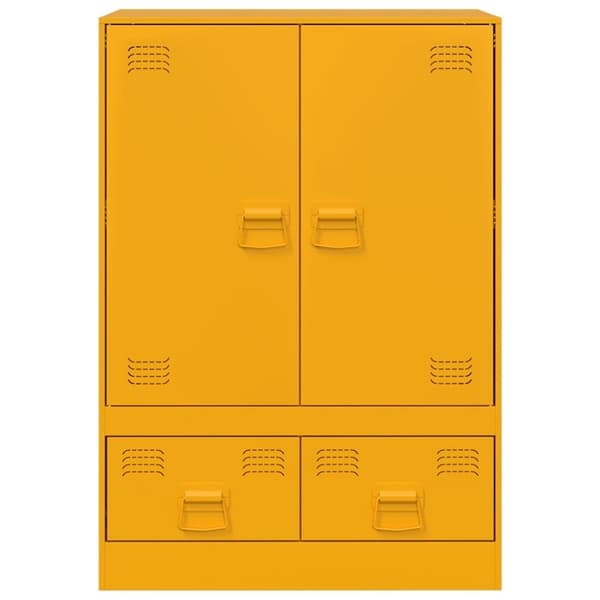 vidaXL skab 67x39x95 cm stål sennepsgul