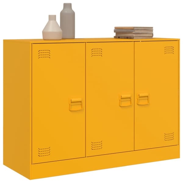 vidaXL Skänk senapsgul 99x39x73 cm stål