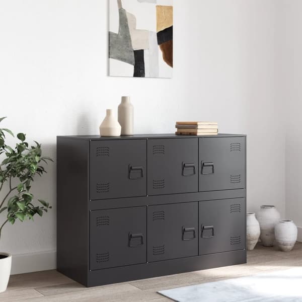 vidaXL Skjenk svart 99x39x73 cm stål