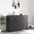 Miniatyrbilde 4 av 11: vidaXL Skjenk svart 99x39x73 cm stål