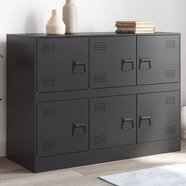 vidaXL Skjenk svart 99x39x73 cm stål