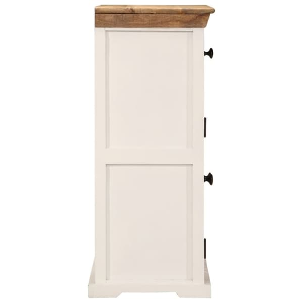 vidaXL Skänk vit och brun 55x30x73 cm massivt grovt mangoträ