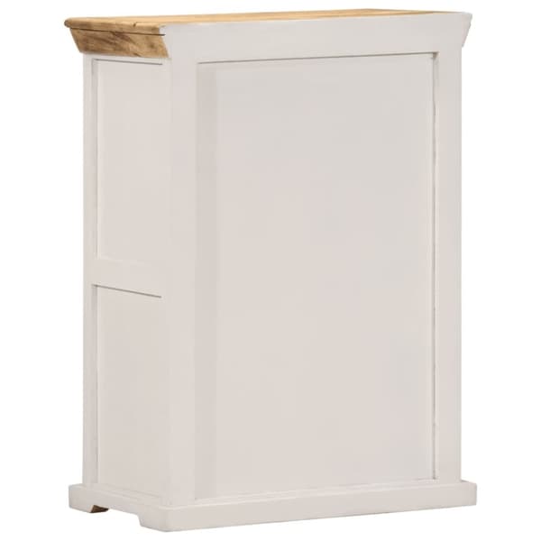 vidaXL Skänk vit och brun 55x30x73 cm massivt grovt mangoträ