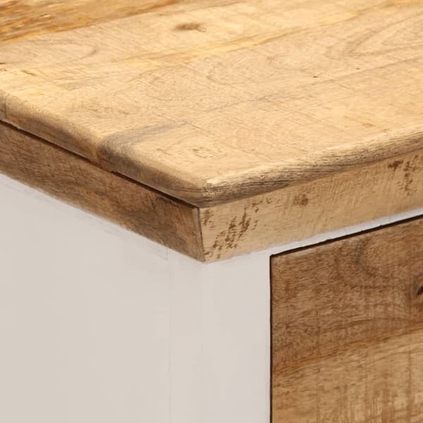vidaXL Skänk vit och brun 55x30x73 cm massivt grovt mangoträ