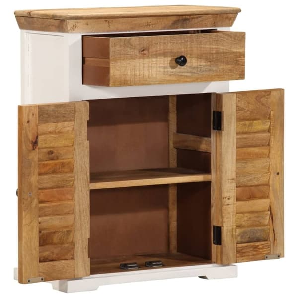 vidaXL skænk 55x30x73 cm massivt ru mangotræ hvid og brun