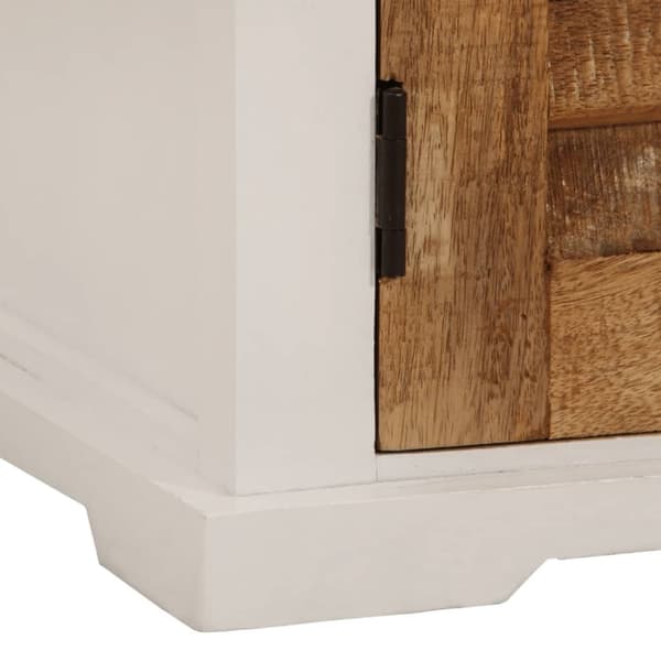 vidaXL skænk 55x30x73 cm massivt ru mangotræ hvid og brun