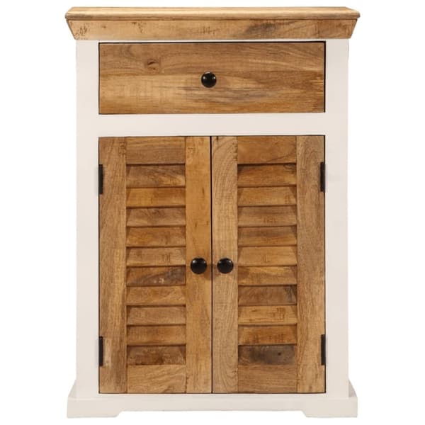 vidaXL skænk 55x30x73 cm massivt ru mangotræ hvid og brun