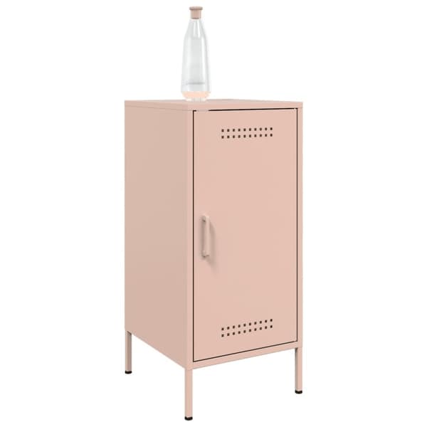 vidaXL Skänk 2 st rosa 36x39x79 cm kallvalsat stål