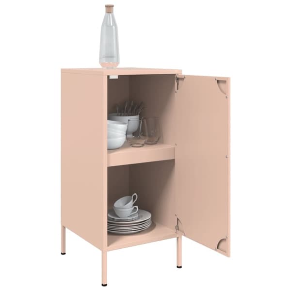 vidaXL Skänk 2 st rosa 36x39x79 cm kallvalsat stål