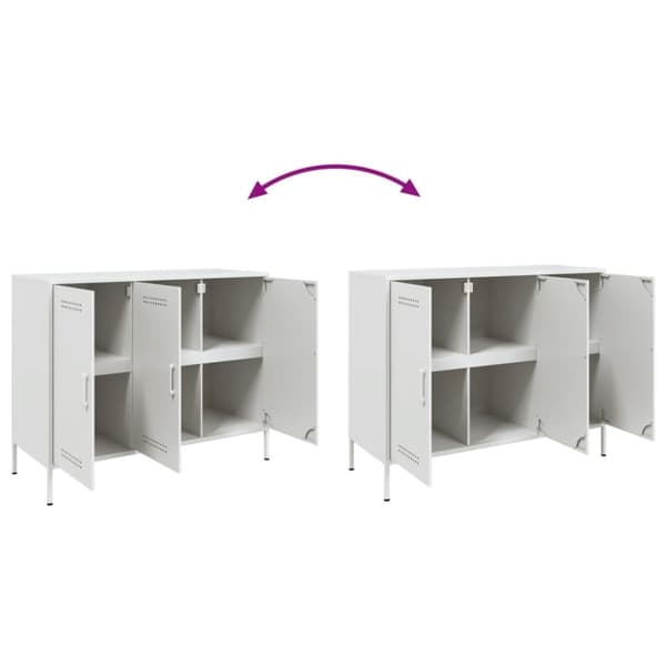 vidaXL Skjenk hvit 100,5x39x79 cm stål