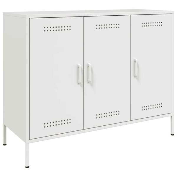 vidaXL Skjenk hvit 100,5x39x79 cm stål