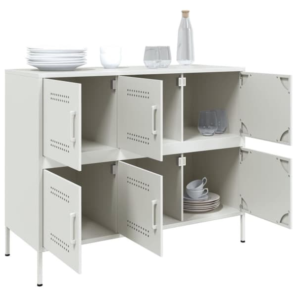 vidaXL Skjenk hvit 100,5x39x79 cm stål