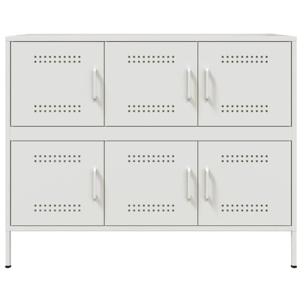 vidaXL Skjenk hvit 100,5x39x79 cm stål