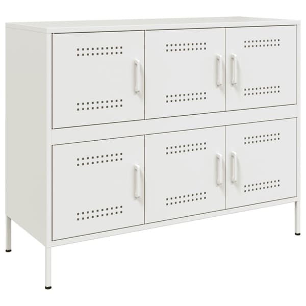 vidaXL Skjenk hvit 100,5x39x79 cm stål