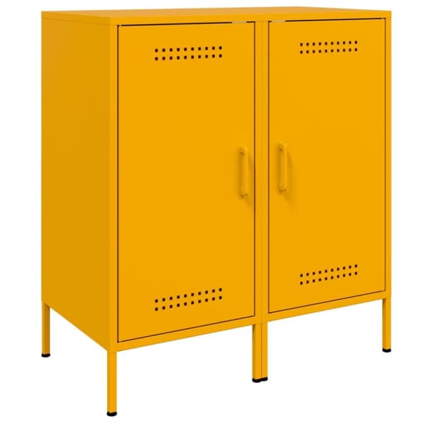 vidaXL Skjenker 2 stk sennepsgul 36x39x79 cm stål