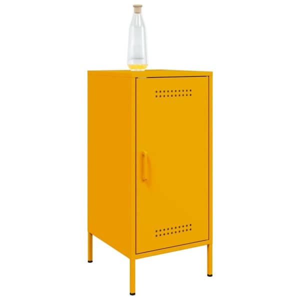 vidaXL Skjenker 2 stk sennepsgul 36x39x79 cm stål